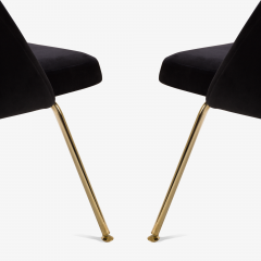 Eero Saarinen Saarinen Executive Armless Chairs in Noir Velvet 24k Gold Edition - 524857