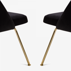 Eero Saarinen Saarinen Executive Armless Chairs in Noir Velvet 24k Gold Edition Set of 6 - 524863