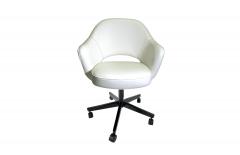 Eero Saarinen Saarinen Executive Chair in Italian White Leather Black Swivel Base - 3970977