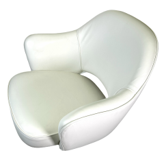 Eero Saarinen Saarinen Executive Chair in Italian White Leather Black Swivel Base - 3970983