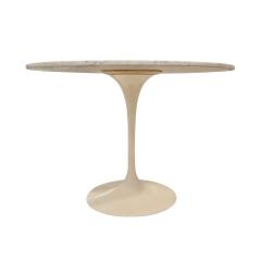 Eero Saarinen Saarinen Tulip Style Dining Game Table with Custom Polished Marble Top 1990s - 3308351