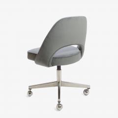 Eero Saarinen Saarinen for Knoll Executive Armless Chair in Gray Moleskin Swivel Base - 291782