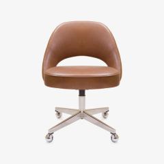 Eero Saarinen Saarinen for Knoll Executive Armless Chair in Saddle Leather Suede Swivel Base - 291816