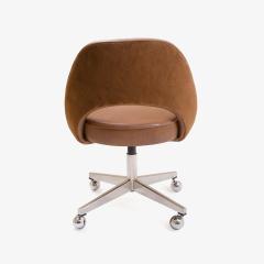 Eero Saarinen Saarinen for Knoll Executive Armless Chair in Saddle Leather Suede Swivel Base - 291818