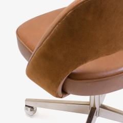 Eero Saarinen Saarinen for Knoll Executive Armless Chair in Saddle Leather Suede Swivel Base - 291820