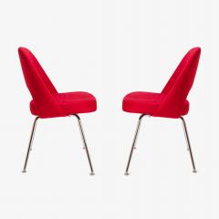 Eero Saarinen Saarinen for Knoll Executive Armless Chairs in Original Knoll Fire Red Pair - 291787