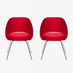 Eero Saarinen Saarinen for Knoll Executive Armless Chairs in Original Knoll Fire Red Pair - 291788