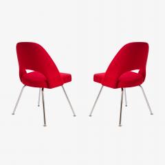 Eero Saarinen Saarinen for Knoll Executive Armless Chairs in Original Knoll Fire Red Pair - 291790