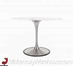 Eero Saarinen Style White Laminate and Stainless Steel Tulip Dining Table - 2358104
