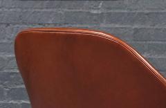 Eero Saarinen Vintage Eero Saarinen Womb Italian Cognac Leather Chair w Ottoman for Knoll - 4576801