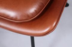 Eero Saarinen Vintage Eero Saarinen Womb Italian Cognac Leather Chair w Ottoman for Knoll - 4576803