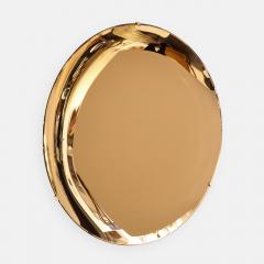 Effetto Vetro Contemporary Sculptural Round Concave Mirror in Amber by Effetto Vetro - 3351444