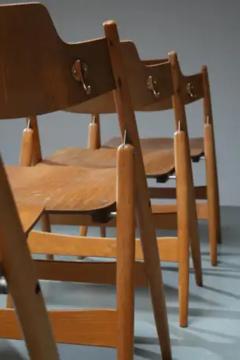 Egon Eiermann Set of 20 Egon Eiermann Folding Chairs in Beech and Metal Germany 1950s - 3927801