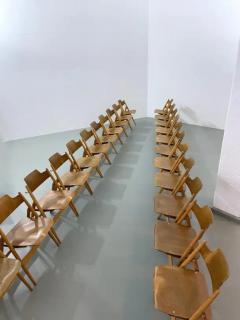Egon Eiermann Set of 20 Fully Restored Egon Eiermann Folding Chairs in Beech and Plywood 1952 - 3653724