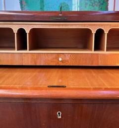 Egon Ostergaard Early Danish Roll Top Desk with Fluted Legs in Booked Matched Veneer Mid Century - 3576062