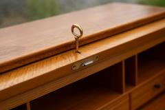 Egon Ostergaard Egon Ostergaard for SMI Sweden Bookmatched Teak Roll Top Desk or Secretary - 4302281