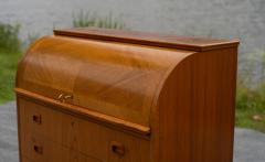 Egon Ostergaard Egon Ostergaard for SMI Sweden Bookmatched Teak Roll Top Desk or Secretary - 4302288