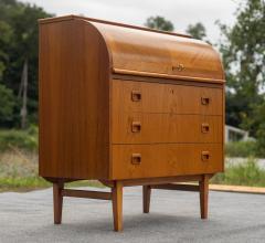 Egon Ostergaard Egon Ostergaard for SMI Sweden Bookmatched Teak Roll Top Desk or Secretary - 4302296