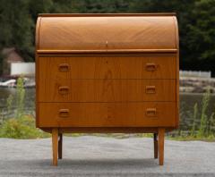 Egon Ostergaard Egon Ostergaard for SMI Sweden Bookmatched Teak Roll Top Desk or Secretary - 4302315