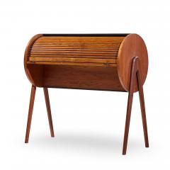 Egon Ostergaard Egon stergaard Style Danish Teak Tambour Door Roll Top Desk - 4513901