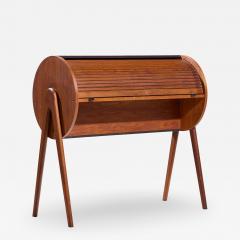 Egon Ostergaard Egon stergaard Style Danish Teak Tambour Door Roll Top Desk - 4513959