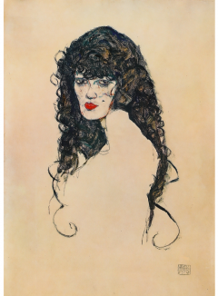 Egon Schiele Egon Schiele 1890 1918 Black haired Woman Lithograph - 3496891