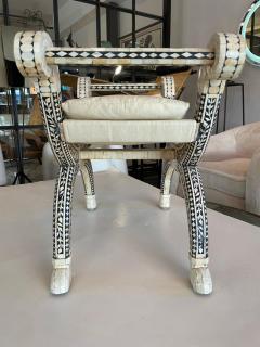 Egyptian Bench with Modern Pearl Inlay 1960s - 3997635