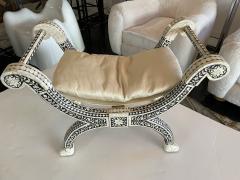 Egyptian Bench with Modern Pearl Inlay 1960s - 3997674