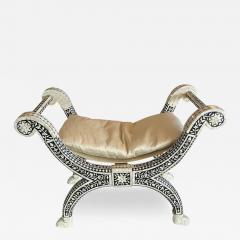 Egyptian Bench with Modern Pearl Inlay 1960s - 4000304