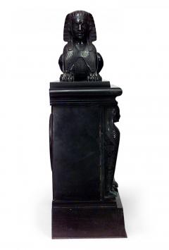 Egyptian Black Marble Sphinx Mantel Clock - 4655714