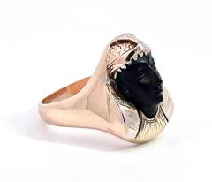 Egyptian Revival Black Onyx Pharaoh Ring - 3459034