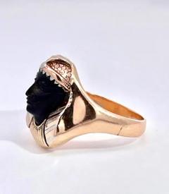 Egyptian Revival Black Onyx Pharaoh Ring - 3459053