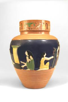 Egyptian Style Ceramic Vase with Figural Motif - 4198725