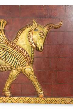 Egyptian Style Painted Carved Wall Plaque - 4517705