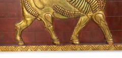 Egyptian Style Painted Carved Wall Plaque - 4517706