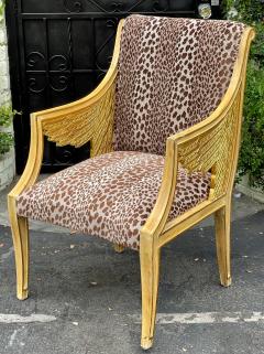 Egyptian Style Winged Neoclassical Cream and Gold Giltwood Arm Chair - 2732202