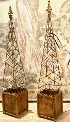 Eiffel Tower shaped rarest pair of obelisk standing lamps - 2727918