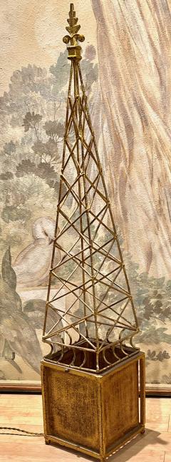 Eiffel Tower shaped rarest pair of obelisk standing lamps - 2727924