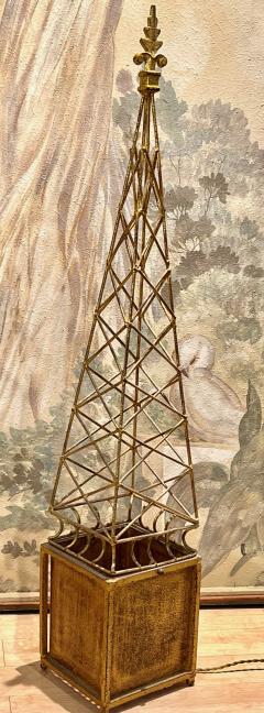 Eiffel Tower shaped rarest pair of obelisk standing lamps - 2727925