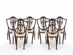 Eight Antique Hepplewhite Carved Mahogany Prince of Wales Dining Side Chair - 3534722