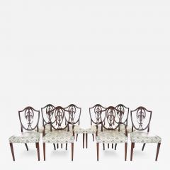 Eight Antique Hepplewhite Carved Mahogany Prince of Wales Dining Side Chair - 3536426