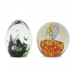 Eight French decorative glass desk paperweights - 3922137