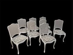 Eight Louis XV Style Cane Back Dining Chairs with Slip Seats - 2992279