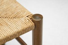Eight Solid Wood and Straw Dining Chairs Europe ca 1950s - 3377009
