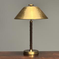 Einar B ckstr m Swedish Mid Century Modern Table Lamps Leather Brass 1940s - 3630275