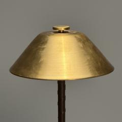 Einar B ckstr m Swedish Mid Century Modern Table Lamps Leather Brass 1940s - 3630276