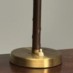 Einar B ckstr m Swedish Mid Century Modern Table Lamps Leather Brass 1940s - 3630278