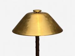Einar B ckstr m Swedish Modern Leather Brass Rare Table Lamp Sweden 1940s - 4216382