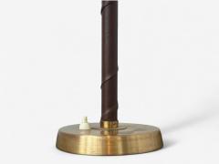 Einar B ckstr m Swedish Modern Leather Brass Rare Table Lamp Sweden 1940s - 4216385