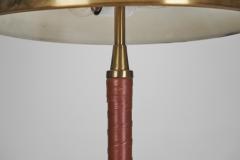 Einar Backstrom Einar B ckstr m 5013 Brass Table Lamp with Leather wrapped Stem Sweden 1940s - 3259680